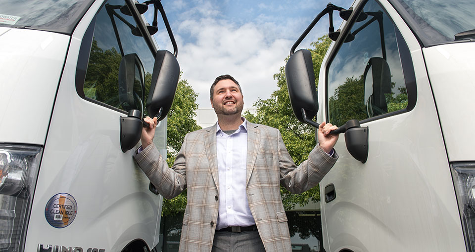 Dominik Beckman SVSU MBA Alum at Hino 